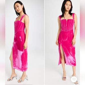 o.p.t. Hot Pink Velvet Clarissa Dress sz Small